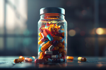 Capsules of Hope: Medication for Healing and Well-being - obrazy, fototapety, plakaty