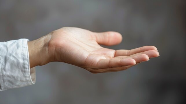 A person's hand is outstretched with a finger pointing to something, AI