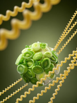 Pasta with leeks