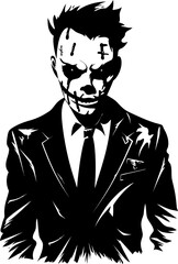 Grim Grimace Killer Symbol Vector Horrifying Homicide Psycho Killer Emblem