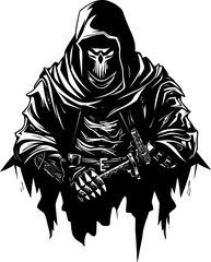 Graveyard Guardian Reaper with Combat Weapons Icon Spectral Sentinel Reaper Weapon Logo