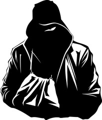 Stealthy Sack Stolen Bag Symbol Design Shadowy Steal Robber with Loot Vector