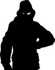 Shadow Steal Robber Vector Icon Thiefs Take Stolen Bag Icon Vector