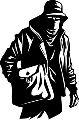 Bandits Haul Robber Emblem Logo Scheming Swindle Stolen Bag Icon Design