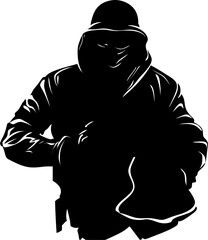 Bandits Bounty Robber Emblem Design Sneaky Sack Stolen Bag Vector Emblem