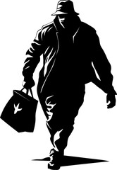 Covert Cache Stolen Bag Emblem Symbol Shadow Steal Robber Vector Emblem