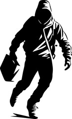 Pilfered Purse Stolen Bag Icon Symbol Ghostly Grasp Robber with Stolen Bag Vector