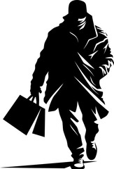 Caper Cargo Robber with Stolen Goods Icon Sackful Swindle Stolen Bag Emblem
