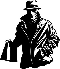 Haul Heist Robber Emblem Stealthy Snatch Stolen Bag Icon Design