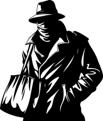 Pilfered Possession Robber Emblem Burglars Booty Stolen Bag Icon Design