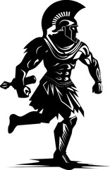 Speedster Swordsman Gladiator Warrior Emblem Racing Roman Running Gladiator Icon