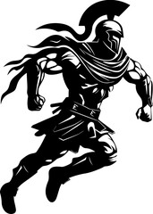 Fototapeta premium Rapid Gladiator Run Warrior Symbol Vector Swift Stride Sentinel Gladiator Warrior Icon