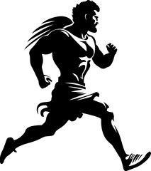 Fleet footed Fighter Running Gladiator Emblem Rapid Gladiator Run Warrior Symbol Vector