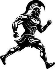 Fototapeta premium Swift Spartan Stride Gladiator Emblem Icon Fleet footed Fury Running Warrior Vector Logo