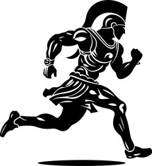Rapid Gladiator Rush Running Gladiator Symbol Vector Speedy Stride Sentinel Gladiator Warrior Vector