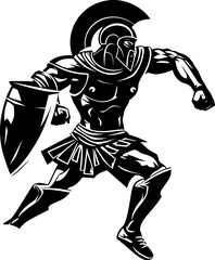 Sprinting Sentinel Running Warrior Icon Swift Spartan Speed Gladiator Emblem Design