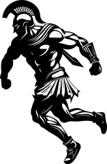 Dynamic Legionnaire Running Gladiator Emblem Design Swift Stride Sentinel Gladiator Icon Emblem