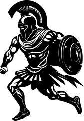 Speedy Spartan Gladiator Warrior Vector Logo Agile Avenger Running Gladiator Emblem