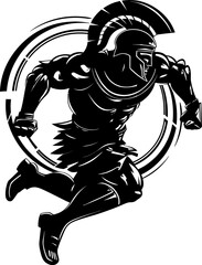 Fleet footed Fury Running Gladiator Symbol Velocity Vanguard Gladiator Warrior Vector Logo
