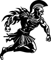Swift Spartan Speed Warrior Icon Design Fleet footed Fury Running Gladiator Symbol