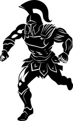 Speedy Stride Sentinel Gladiator Vector Logo Racing Roman Warrior Sprint Emblem Design