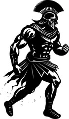 Swift Stride Sentinel Gladiator Sprint Icon Rapid Gladiator Rush Warrior Emblem Vector