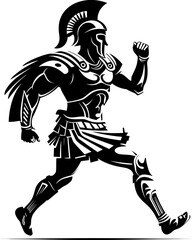 Swiftness Sentinel Warrior Vector Icon Sprinting Spartan Gladiator Warrior Emblem