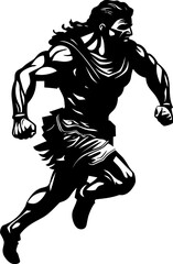 Sprinting Sentinel Gladiator Warrior Icon Vector Swift Spartan Speed Warrior Sprint Emblem