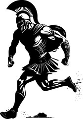 Rapid Gladiator Rush Warrior Symbol Vector Speedy Stride Sprinter Gladiator Icon Design
