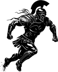 Obraz premium Velocity Vanguard Gladiator Warrior Icon Swift Spartan Sprinter Warrior Emblem Design