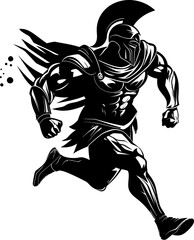 Sprinting Sentinel Gladiator Sprint Emblem Rapid Runners Resolve Warrior Icon Vector