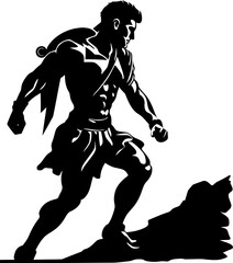 Rapid Gladiator Rush Warrior Emblem Symbol Speedy Stride Sentinel Running Gladiator Icon