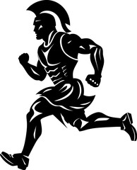Speedy Stride Sprinter Warrior Icon Emblem Racing Roman Gladiator Sprint Vector