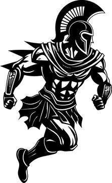 Racing Roman Running Gladiator Symbol Swift Spartan Sprint Warrior Vector Emblem
