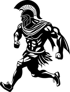 Racing Roman Gladiator Sprint Vector Swift Spartan Stride Running Gladiator Symbol