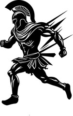 Swift Legionnaire Running Warrior Icon Fleet footed Fighter Gladiator Vector Logo