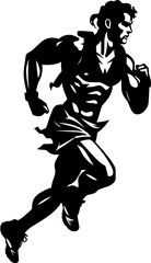 Velocity Vanguard Running Gladiator Icon Speedy Centurion Warrior Vector Logo