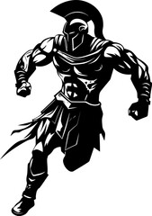 Fast paced Fighter Warrior Vector Logo Sprinting Sentinel Gladiator Emblem Design