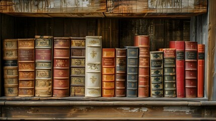 Timeless Tomes: A Collection of Antique Knowledge. Concept Antique Books, Historical Knowledge, Literature Treasures, Timeless Classics, Literary Artifacts