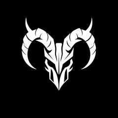 Inferno Impression Horned Skull Logo Diabolic Directive Skull Vector Icon