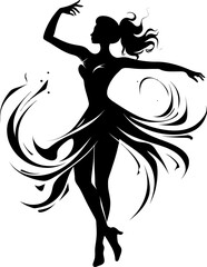 Heavenly Harmony Vector Design Serene Sway Dancer Emblem