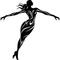 Balletic Essence Soul of Dance Logo Dancing Spirit Vector Emblem Icon