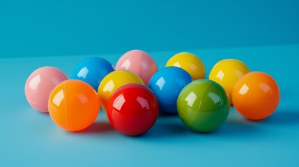 Blank mockup of a pack of brightly colored balls for your energetic pup to chase around. .