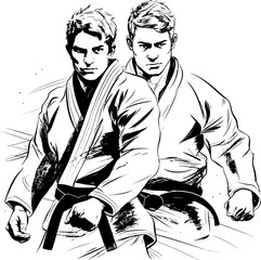 Unity Unleashed Vector Design Emblem Dynamic Dojo Martial Artist Logo Icon