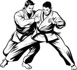 Twin Fury Vector Symbol Emblem Mirror Masters Martial Artist Icon Logo