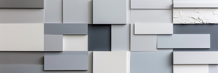 A close up of a wall with squares and rectangles on it, AI