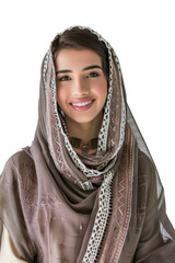 30s arab woman in transparent background