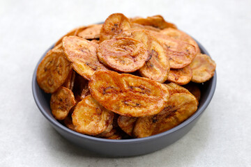Crispy banana chips. Fruit snack