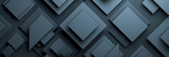 A black background with a pattern of blue squares, AI - obrazy, fototapety, plakaty