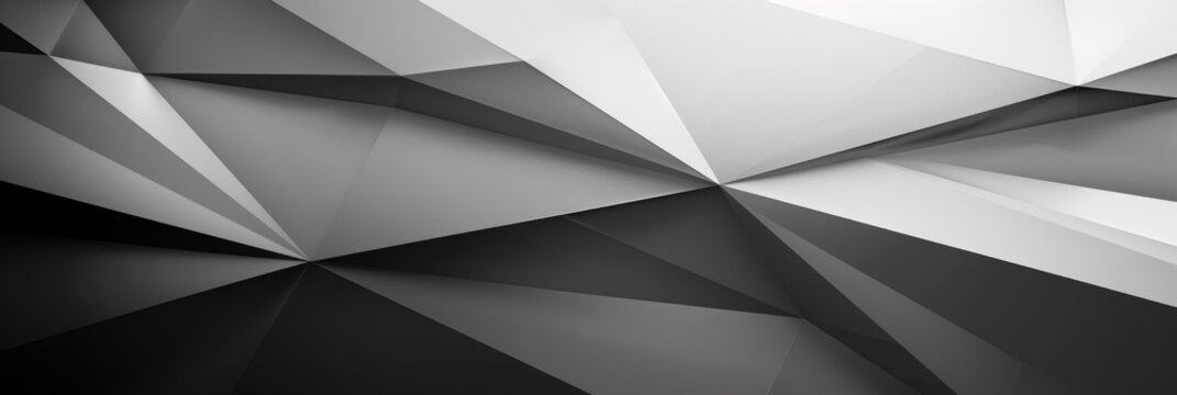 A black and white abstract background with a large triangle, AI